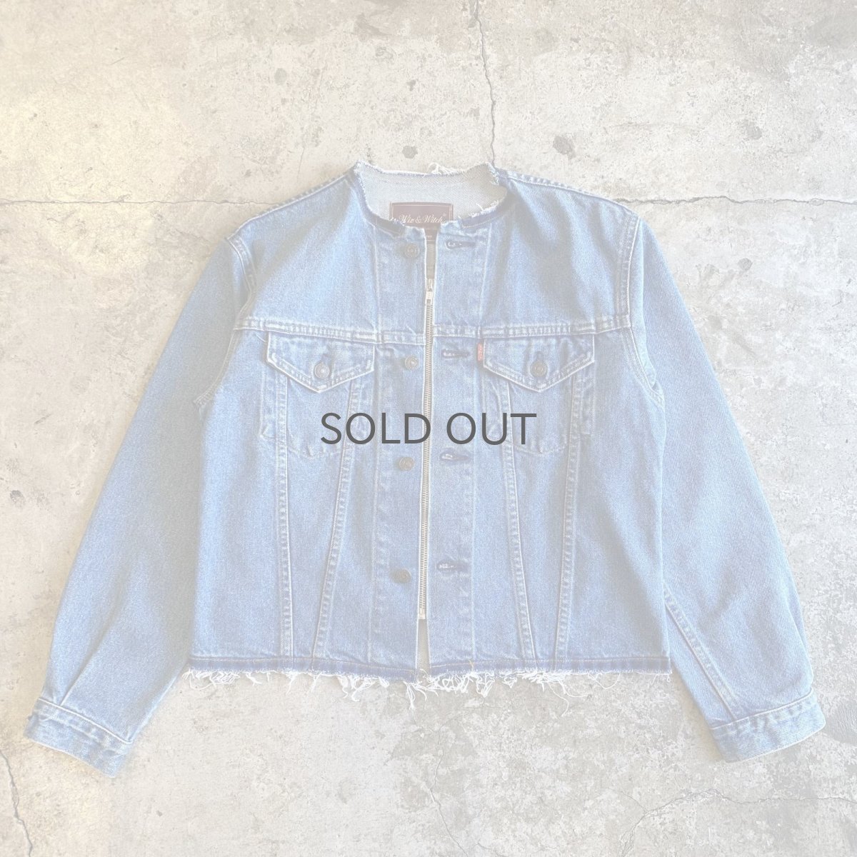 画像1: 【Wiz&Witch】"WANDERER" NO COLLAR ZIP UP DENIM JACKET / OS (1)