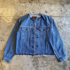 画像1: 【Wiz&Witch】"WANDERER" NO COLLAR ZIP UP DENIM JACKET / OS (1)