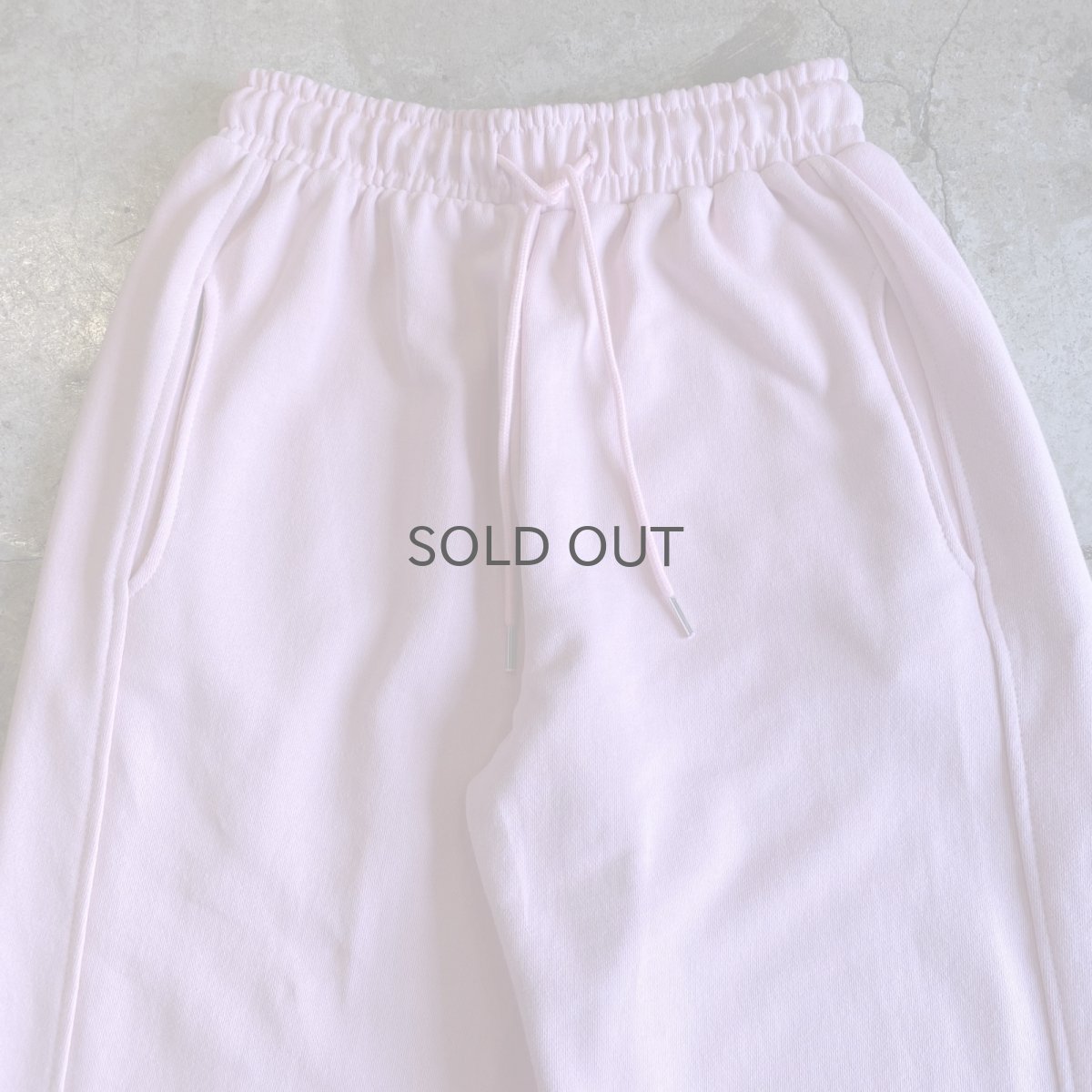 画像4: PINK COLOR DRAW CORD DESIGN SWEAT PANTS / FREE~W33 (4)