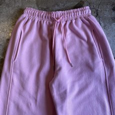 画像4: PINK COLOR DRAW CORD DESIGN SWEAT PANTS / FREE~W33 (4)