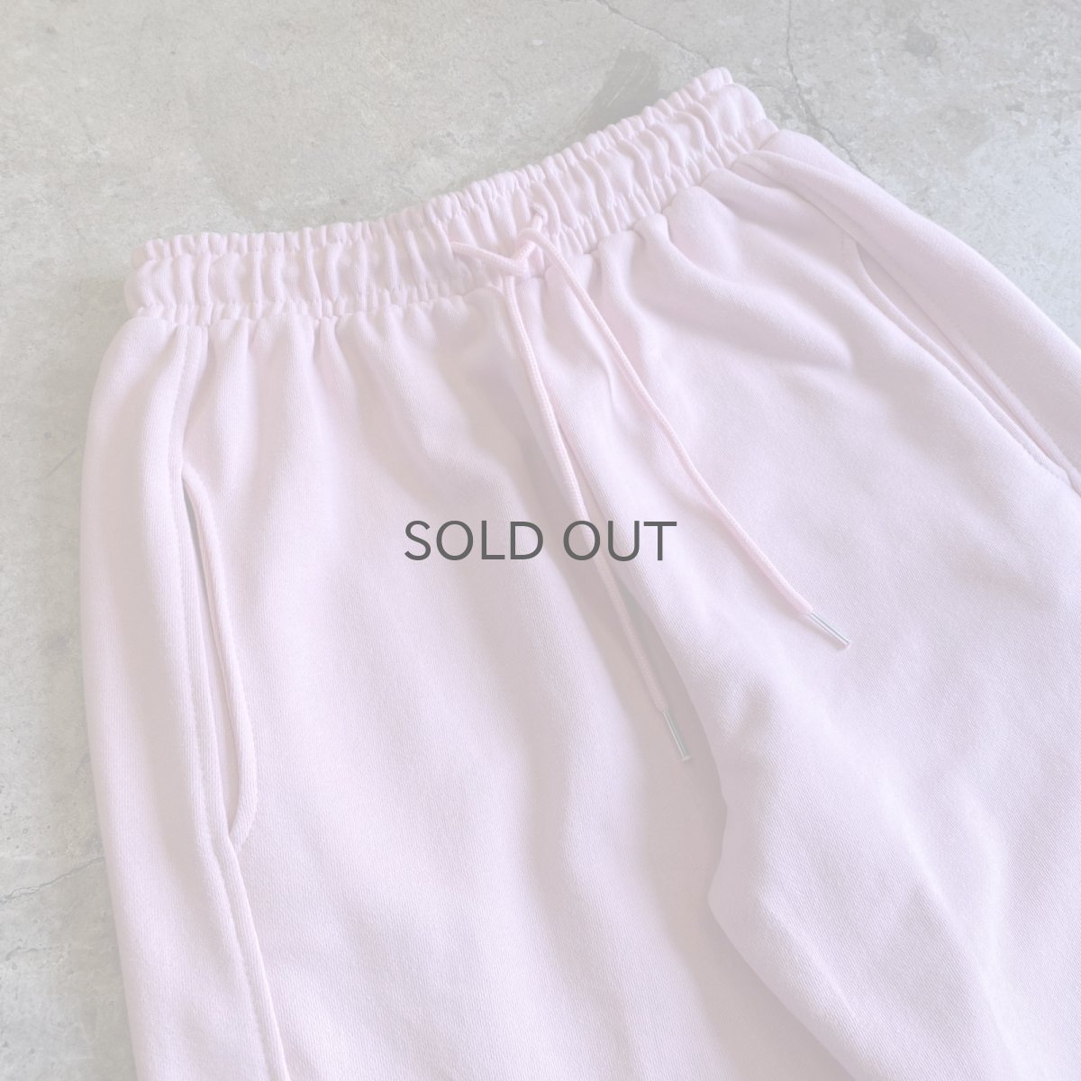 画像3: PINK COLOR DRAW CORD DESIGN SWEAT PANTS / FREE~W33 (3)