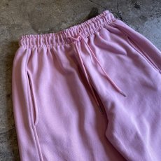 画像3: PINK COLOR DRAW CORD DESIGN SWEAT PANTS / FREE~W33 (3)