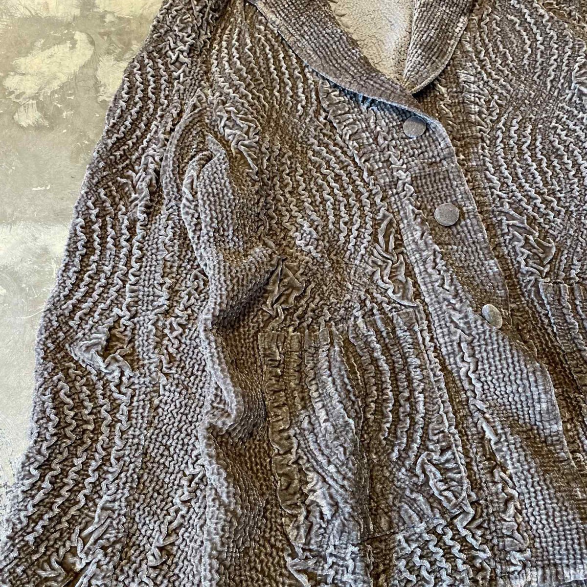 画像5: ALL OVER EMBOSSED PATTERN VELVET JACKET / Mens M~L (5)