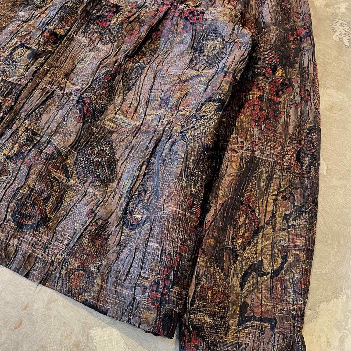 画像6: ALL OVER PATTERN WASHER DESIGN ZIP UP JACKET / Mens L (6)