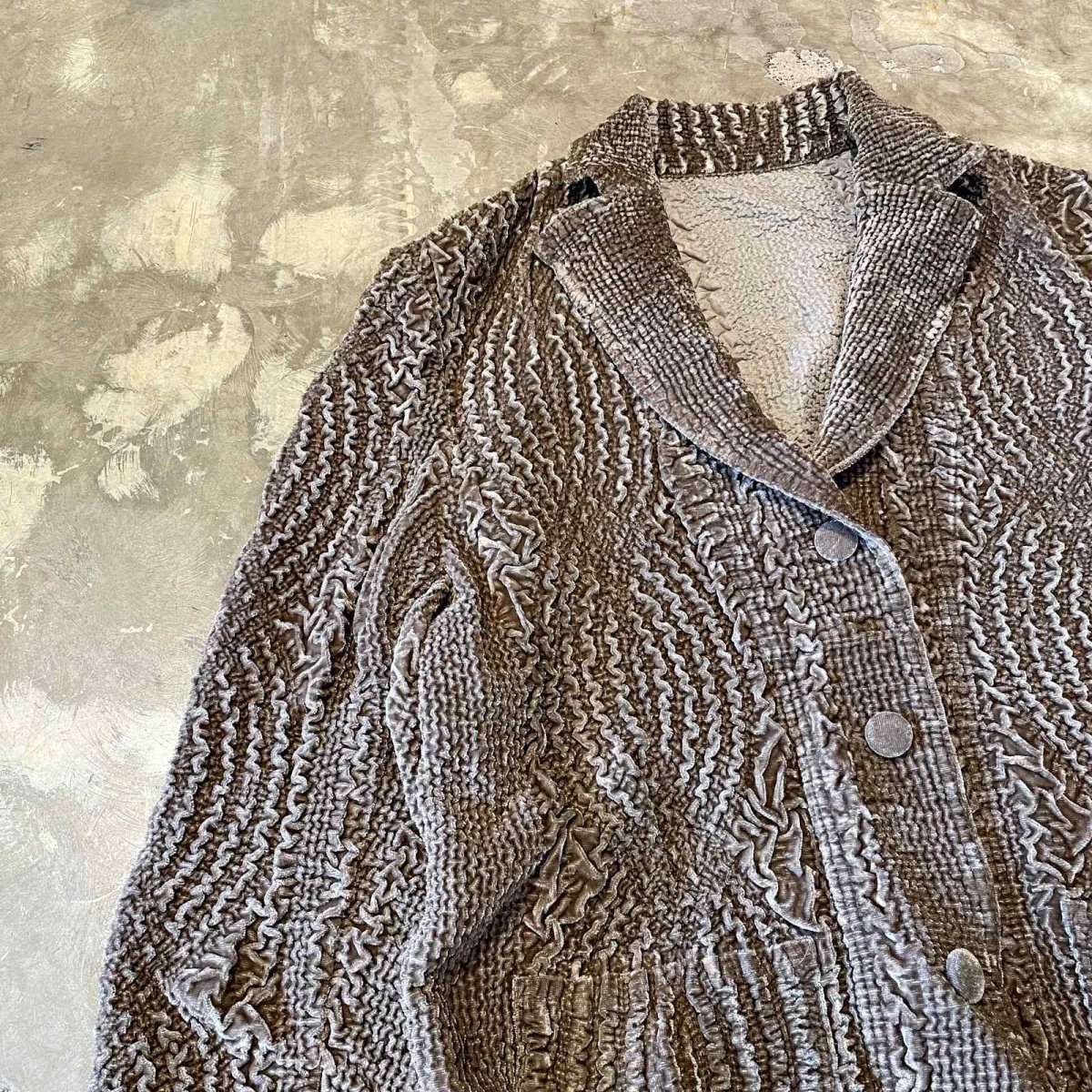 画像3: ALL OVER EMBOSSED PATTERN VELVET JACKET / Mens M~L (3)