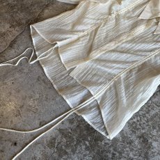 画像4: FRONT GATHER LINE VOLUME SLEEVE DESIGN L/S SHEER BLOUSE / Ladies M (4)