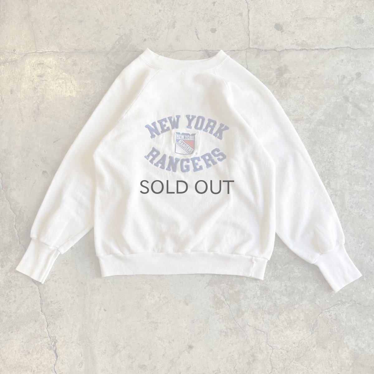 画像1: 80's "NEW YORK RANGERS" ICE HOCKEY TEAM DESIGN L/S SWEAT / Ladies M / MADE IN USA (1)