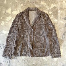 画像1: ALL OVER EMBOSSED PATTERN VELVET JACKET / Mens M~L (1)