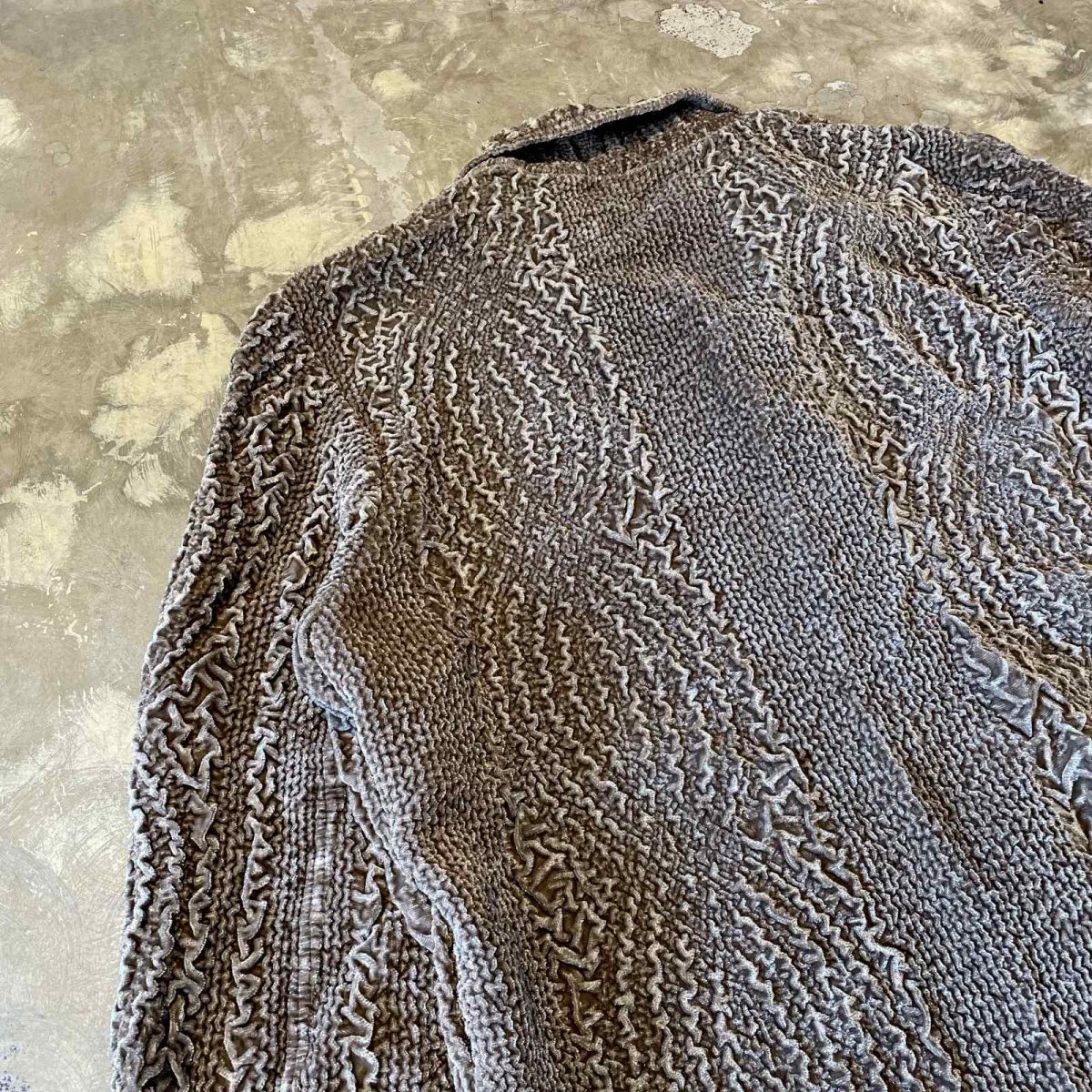 画像9: ALL OVER EMBOSSED PATTERN VELVET JACKET / Mens M~L (9)