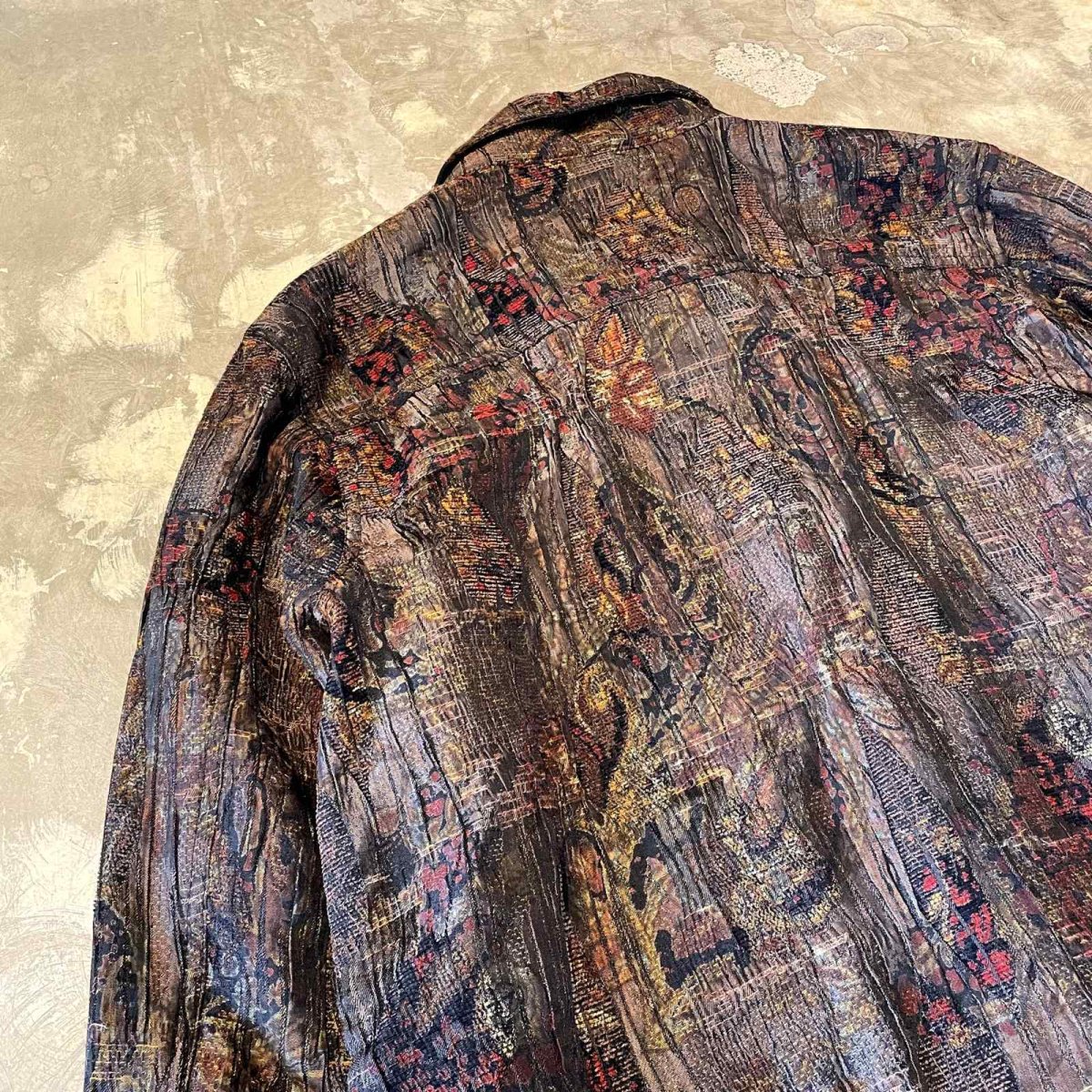 画像9: ALL OVER PATTERN WASHER DESIGN ZIP UP JACKET / Mens L (9)