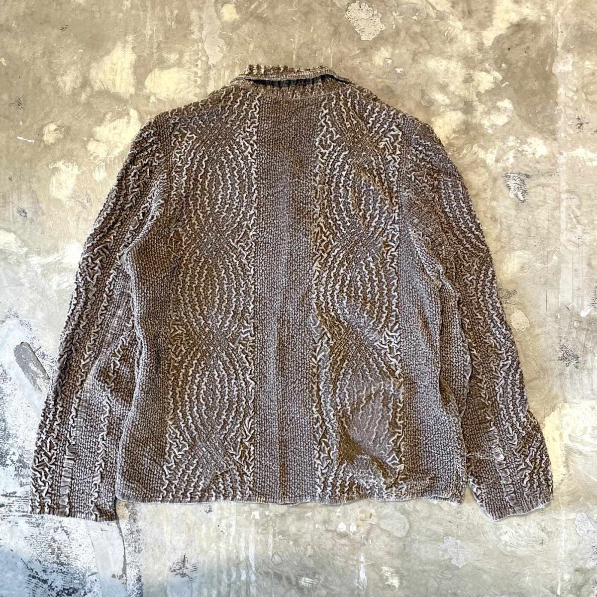 画像2: ALL OVER EMBOSSED PATTERN VELVET JACKET / Mens M~L (2)