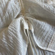 画像6: FRONT GATHER LINE VOLUME SLEEVE DESIGN L/S SHEER BLOUSE / Ladies M (6)