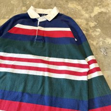 画像4: 90's【GAP】MULTI BORDER PATTERN HALF BUTTON L/S SHIRT / Mens L (4)