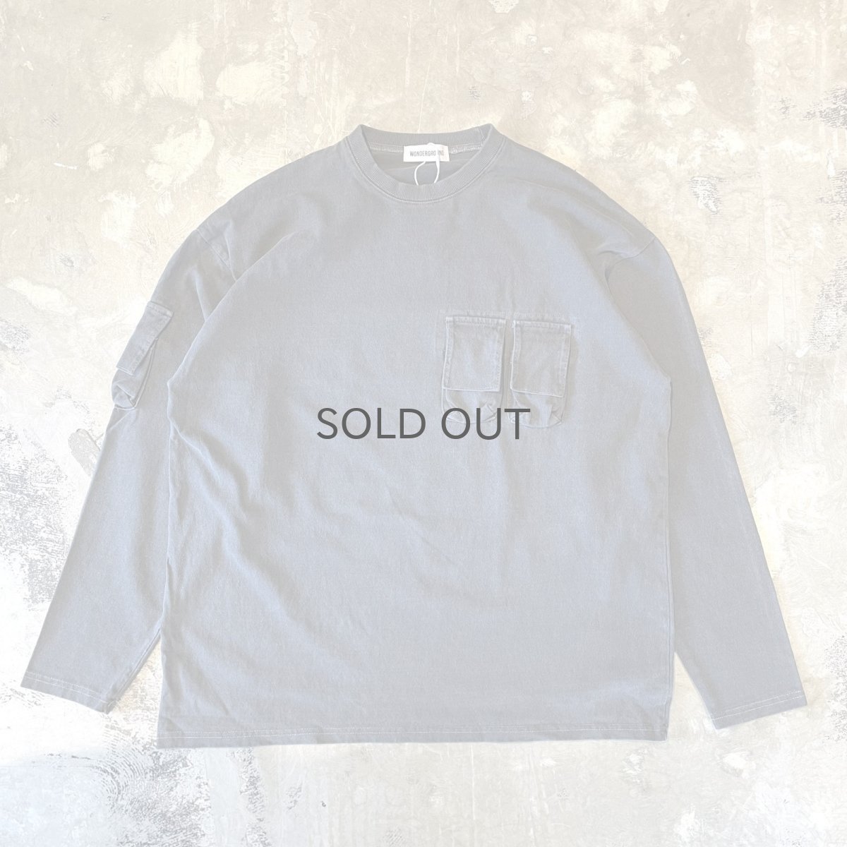 画像1: 【WONDERGROUND】FADE BODY MULTI POCKET L/S TEE / OS (1)