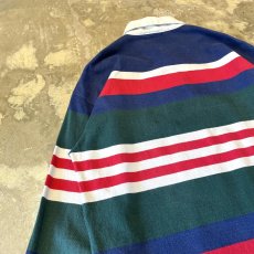 画像9: 90's【GAP】MULTI BORDER PATTERN HALF BUTTON L/S SHIRT / Mens L (9)
