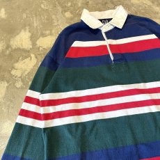 画像3: 90's【GAP】MULTI BORDER PATTERN HALF BUTTON L/S SHIRT / Mens L (3)