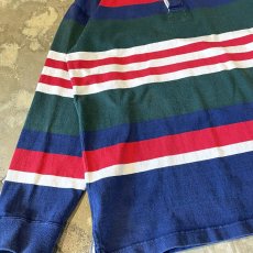 画像5: 90's【GAP】MULTI BORDER PATTERN HALF BUTTON L/S SHIRT / Mens L (5)