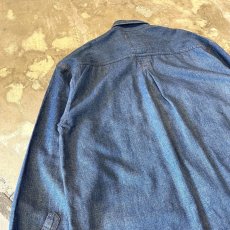 画像9: TIE DYE PATTERN SWITCHED DENIM L/S SHIRT / Mens XL (9)