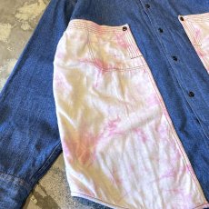 画像5: TIE DYE PATTERN SWITCHED DENIM L/S SHIRT / Mens XL (5)