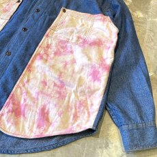 画像6: TIE DYE PATTERN SWITCHED DENIM L/S SHIRT / Mens XL (6)
