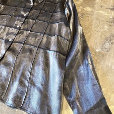 画像6: FRONT PIPING METALLIC SILVER L/S SHIRT / Mens XL(L) (6)