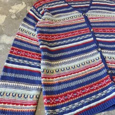 画像5: 【EDDIE BAUER】COLOR MIX BORDER PATTERN KNIT CARDIGAN / Mens L (5)