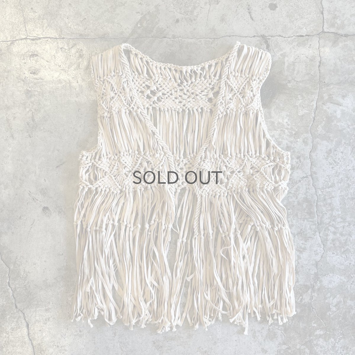 画像1: FRINGE×CROCHET DOCKING DESIGN VEST / Ladies M (1)
