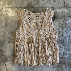 画像1: FRINGE×CROCHET DOCKING DESIGN VEST / Ladies M (1)