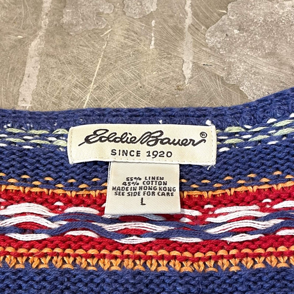 画像10: 【EDDIE BAUER】COLOR MIX BORDER PATTERN KNIT CARDIGAN / Mens L (10)