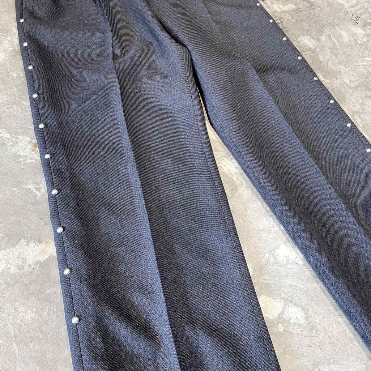 画像5: SIDE STUDS DECORATIVE GRAY COLOR SLACKS / W30~W34 (5)