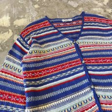画像3: 【EDDIE BAUER】COLOR MIX BORDER PATTERN KNIT CARDIGAN / Mens L (3)