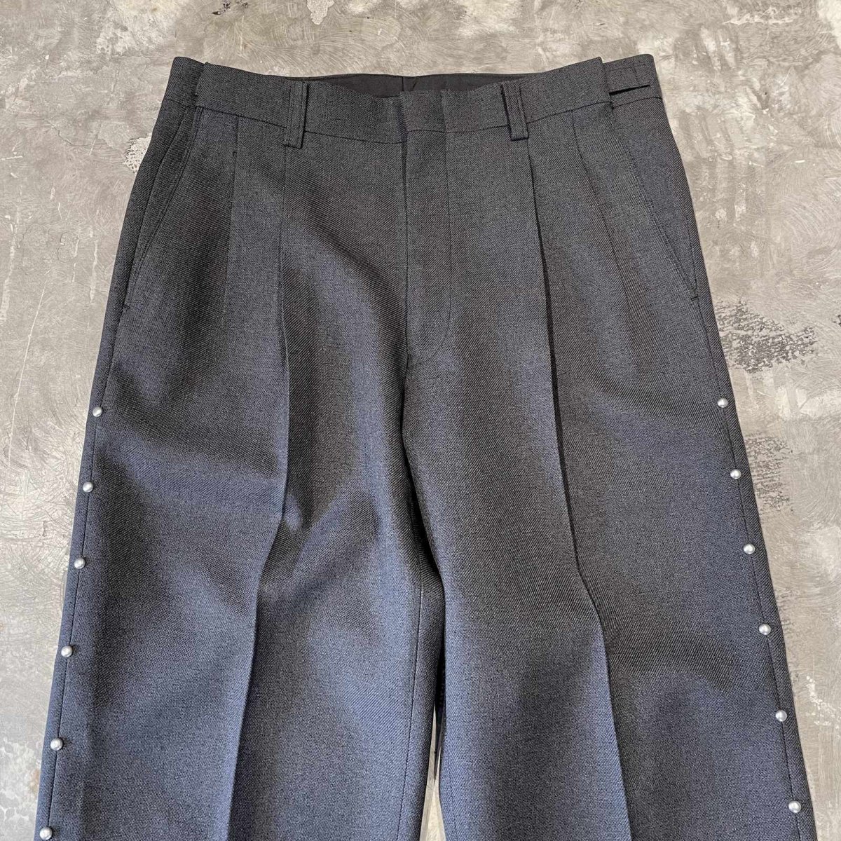画像10: SIDE STUDS DECORATIVE GRAY COLOR SLACKS / W30~W34 (10)