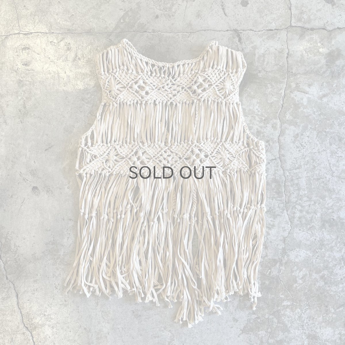 画像2: FRINGE×CROCHET DOCKING DESIGN VEST / Ladies M (2)