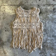 画像2: FRINGE×CROCHET DOCKING DESIGN VEST / Ladies M (2)