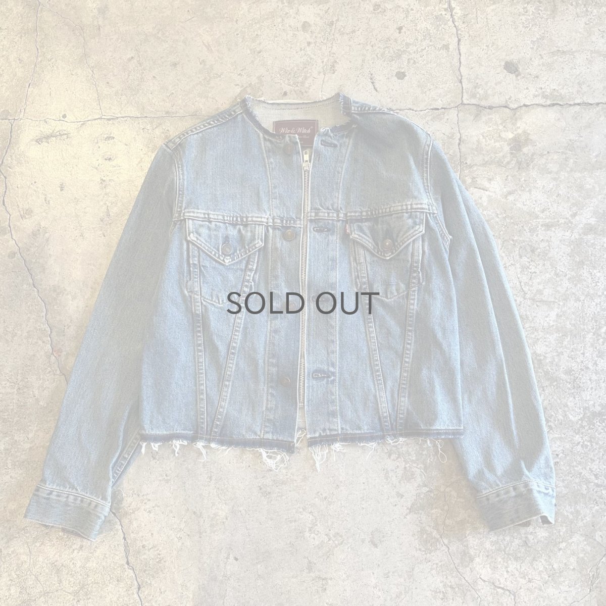 画像1: 【Wiz&Witch】"WANDERER" NO COLLAR ZIP UP DENIM JACKET / OS (1)