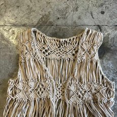 画像5: FRINGE×CROCHET DOCKING DESIGN VEST / Ladies M (5)