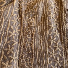 画像5: ALL OVER EMBROIDERY PATTERN DESIGN SHEER SHORT SHIRT / Ladies M (5)