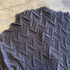画像10: CROSS PATTERN STRETCHY PLEATS DESIGN SHORT L/S SHIRT / Ladies M (10)