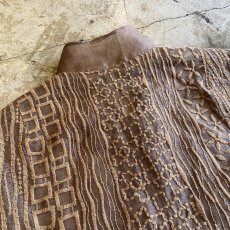 画像10: ALL OVER EMBROIDERY PATTERN DESIGN SHEER SHORT SHIRT / Ladies M (10)