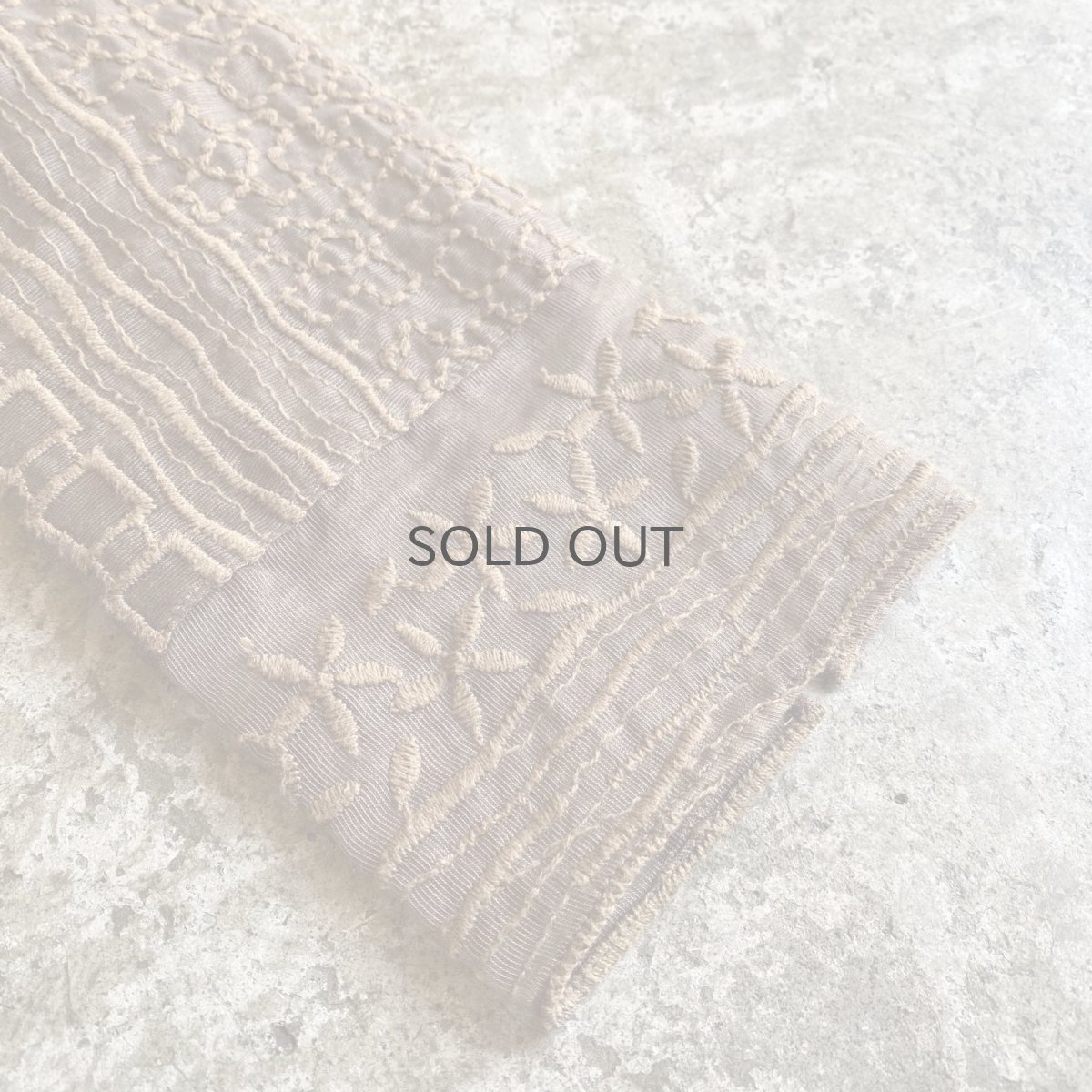 画像9: ALL OVER EMBROIDERY PATTERN DESIGN SHEER SHORT SHIRT / Ladies M (9)