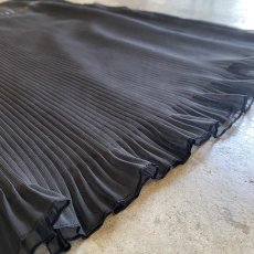 画像10: BLACK COLOR ONE WAY PLEATS DESIGN SHEER SKIRT / W26 (10)