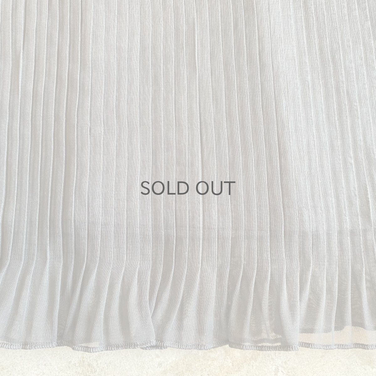 画像8: BLACK COLOR ONE WAY PLEATS DESIGN SHEER SKIRT / W26 (8)