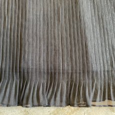 画像8: BLACK COLOR ONE WAY PLEATS DESIGN SHEER SKIRT / W26 (8)