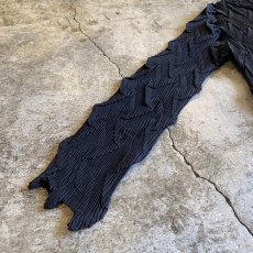 画像5: CROSS PATTERN STRETCHY PLEATS DESIGN SHORT L/S SHIRT / Ladies M (5)