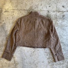 画像2: ALL OVER EMBROIDERY PATTERN DESIGN SHEER SHORT SHIRT / Ladies M (2)