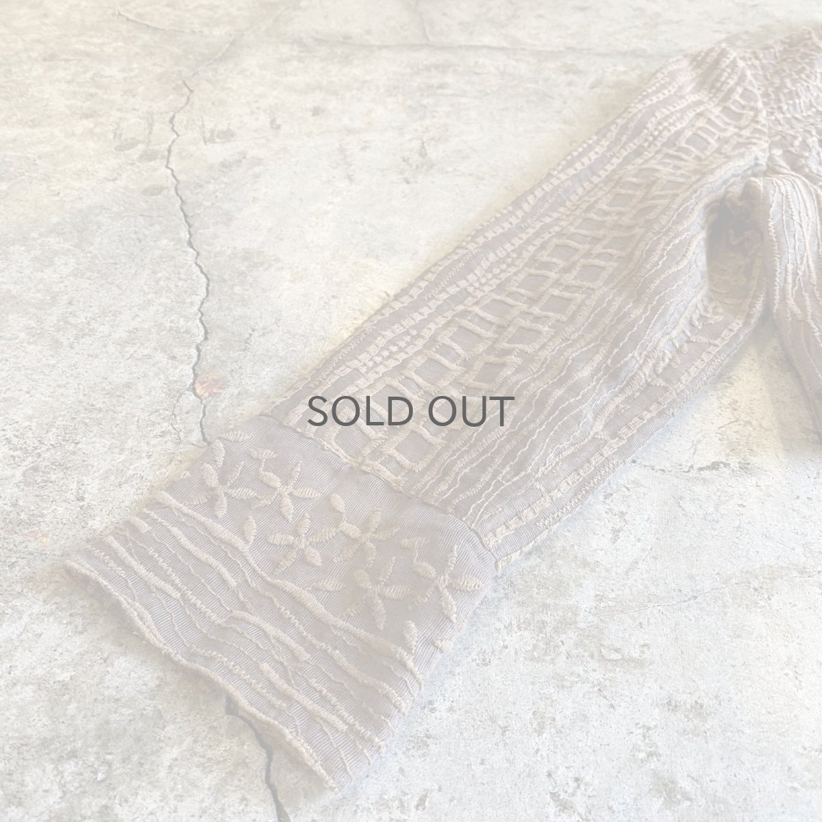 画像7: ALL OVER EMBROIDERY PATTERN DESIGN SHEER SHORT SHIRT / Ladies M (7)