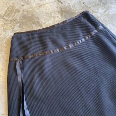 画像3: BLACK COLOR ONE WAY PLEATS DESIGN SHEER SKIRT / W26 (3)