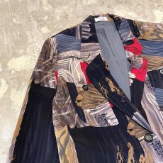 画像3: ART GRAPHIC PATTERN TAILORED JACKET / Mens S (3)