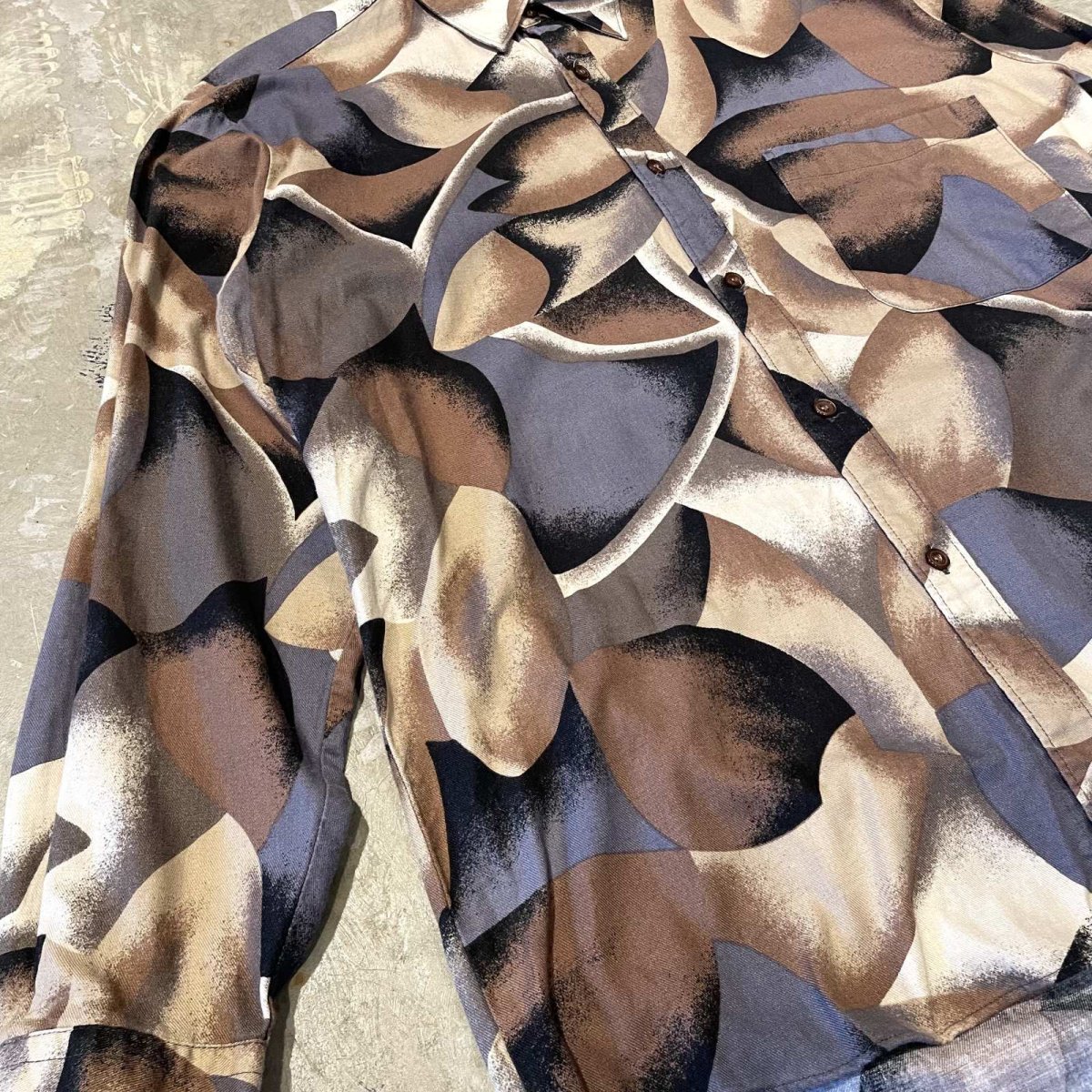画像5: ALL OVER ARTISTIC PATTERN L/S SHIRT / Mens M(L) (5)