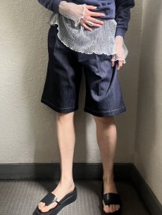 画像11: 【WONDERGROUND】INDIGO DENIM BERMUDA TUCK PANTS / OS (11)